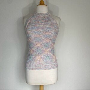 Ella Moss Women's Rainbow Halter Knit Tank Top Size Small Cottagecore Coastal